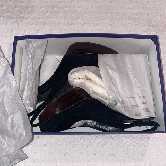 Stuart Weitzman Black Suede Platform Heels Size 7.5 - Picture 11 of 13